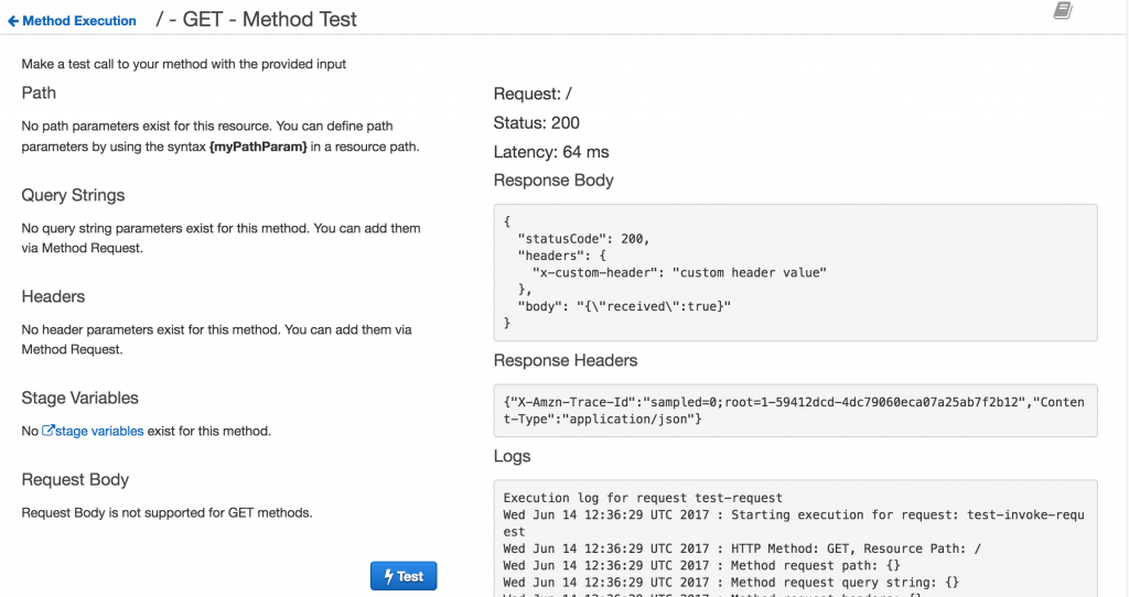 Ionic AWS full stack starter api test