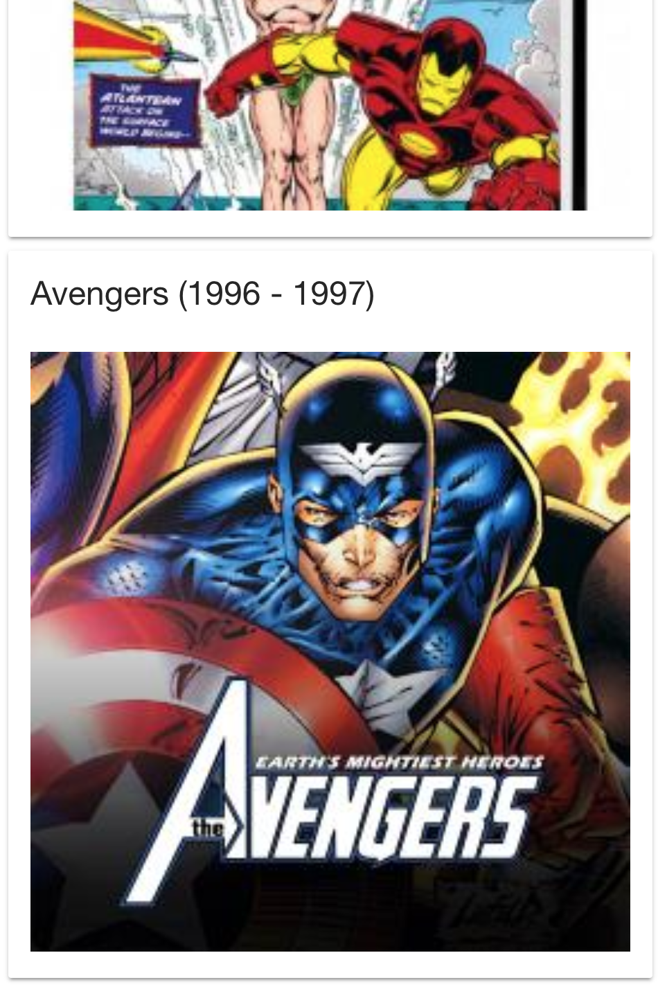 avengers app result