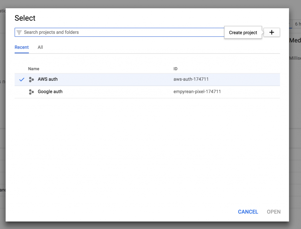 ionic AWS Google oauth create Google project